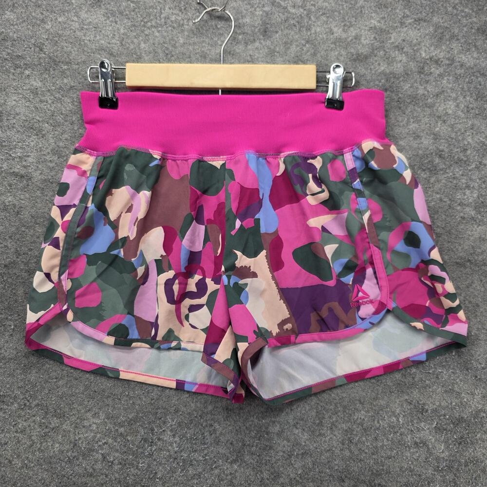 Reebok Shorts Womens S Pink 3 In Lined Running Athletic Pockets Camouflage